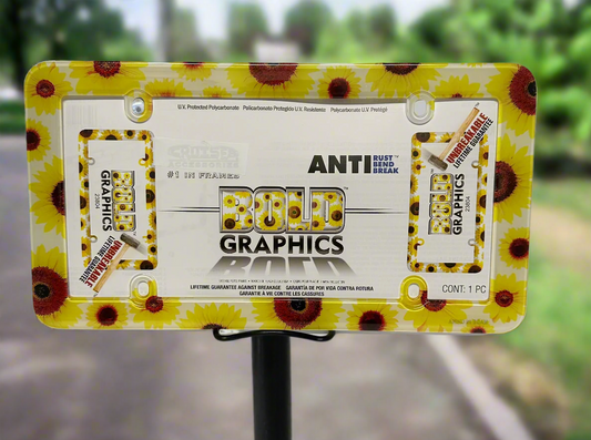 Sun Flower License Plate Cover