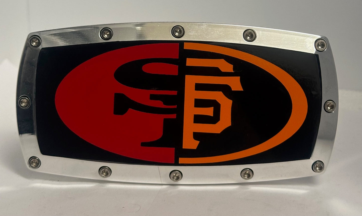 Large Logo Hitch Cover 49ERS AND GIANTS