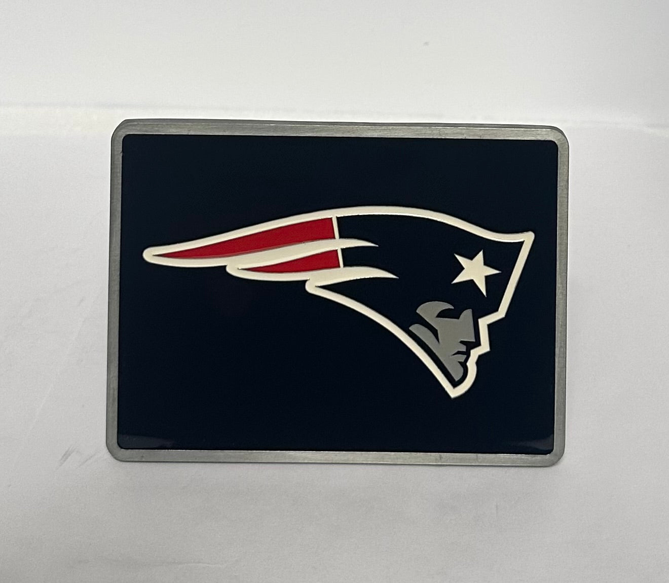 New England Patriots Hitch Cover Class II and Class III Metal Plugs