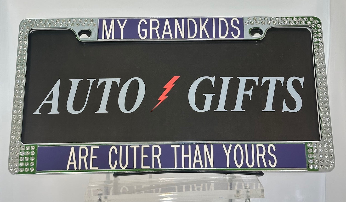 Jeweled and Colorful Plate WITH MY GRANDKIDS ARE CUTER THAN YOURS