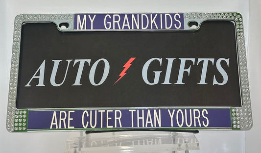 Jeweled and Colorful Plate WITH MY GRANDKIDS ARE CUTER THAN YOURS
